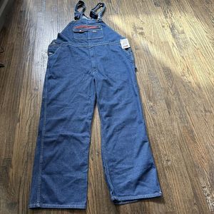 Dickies Mens Bib Overalls Blue Jeans Dark Wash Carpenter Farmer Work Denim 2XL